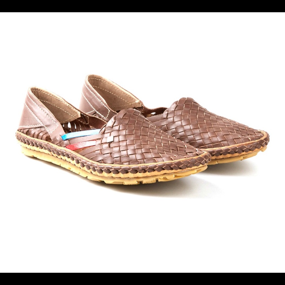 HOLAS STRIPES SANDALS // BROWN + BLUE + RED